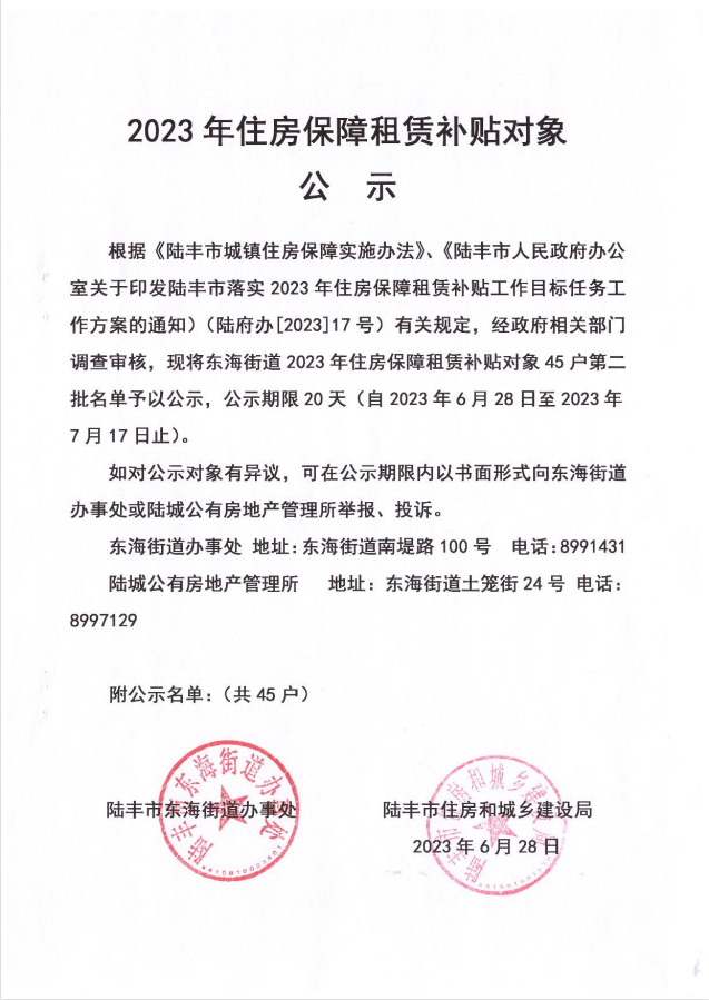 2023年住房保障租賃補(bǔ)貼對(duì)象公示（東海45戶(hù)）第二批1.png