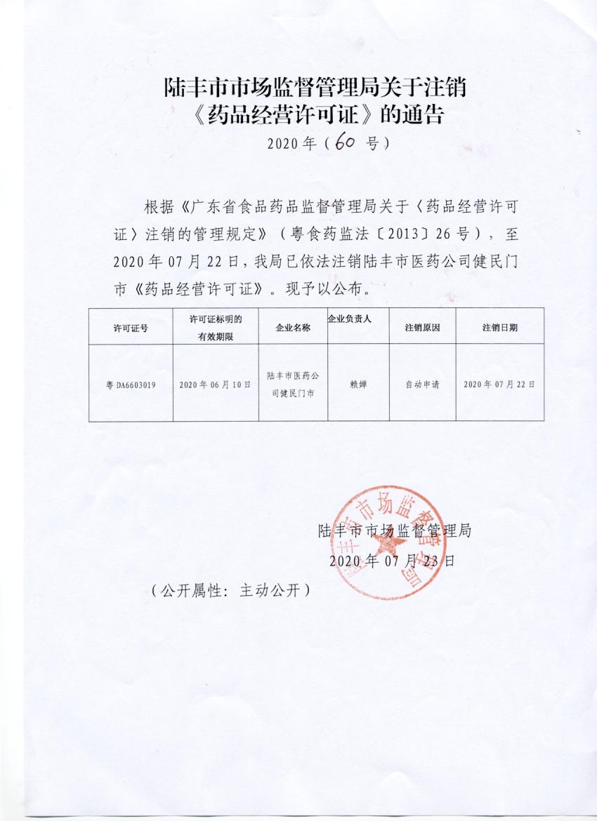 關(guān)于注銷《藥品經(jīng)營(yíng)許可證》的通告（2020年60號(hào)）.jpg
